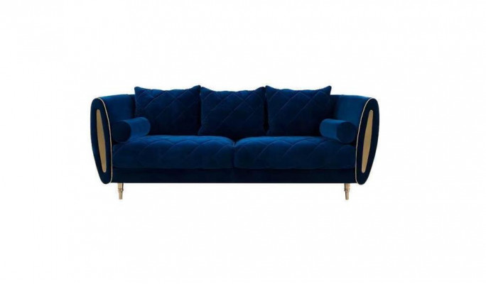 Design Blau 3 Sitzer Relax Sofas Sofa Textil Polster Couch Stoff Couchen