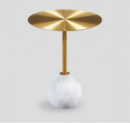 Modern Couchtisch rund Metall stilvolle Gold Beistelltisch neu luxuriöse
