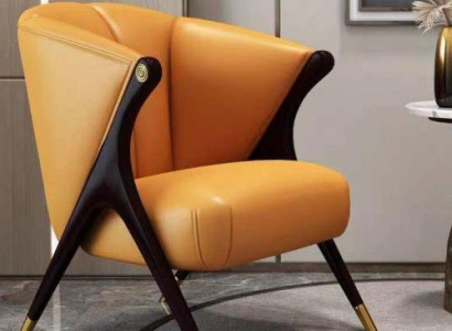 Design Luxus Orange Sessel Chair Sofa 1 Sitzer Fernseh Chaise Kunstleder
