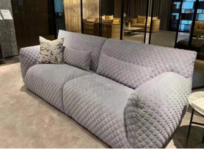 Wohnzimmer Sofa 3 Sitzer Grau Polster Sofas Design Holz Textil neu Modern