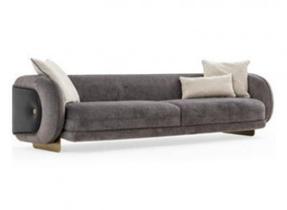 Wohnzimmer Grau Textil Sofa 4 Sitzer Luxus Möbel Sitz Design Couch Lounge