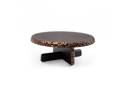 Stilvoller Couchtisch Designer Dunkelbrauner Wohnzimmer Rundtisch Neu