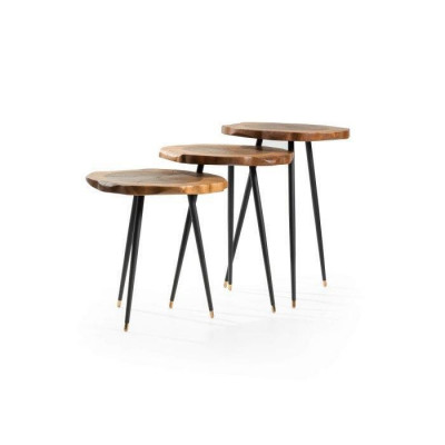 Runder Beistelltisch-Set Wohnzimmer Luxus Tische Wohnzimmer Couchtische