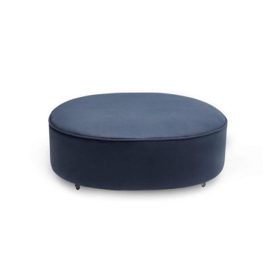 Blauer Runder Hocker Designer Wohnzimmer Edler Fußhocker Polster Möbel
