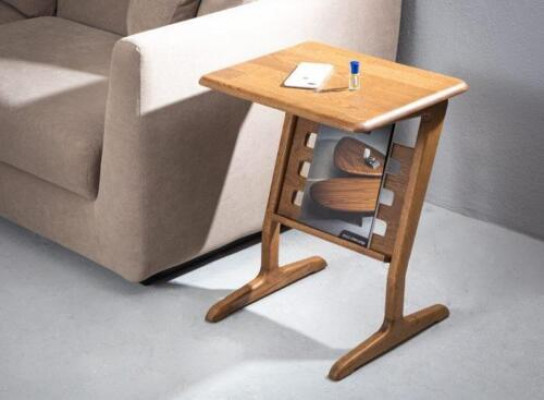 Exklusiver Zeitungstisch Wohnzimmer Beistelltisch Holz Edler Couchtisch