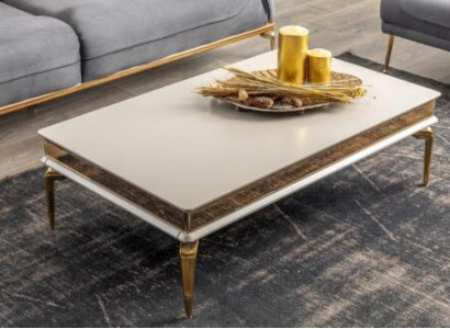 Weißer Wohnzimmer Couchtisch Designer Ablagetisch Edelstahl Tisch Neu