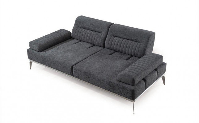 Grau Wohnzimmer 3-Sitzer Stoffsofa Modern Luxus Design Textil Material