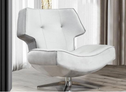 Sessel Weiß Modern Luxus Design Wohnzimmer 1-Sitzer Textil Material