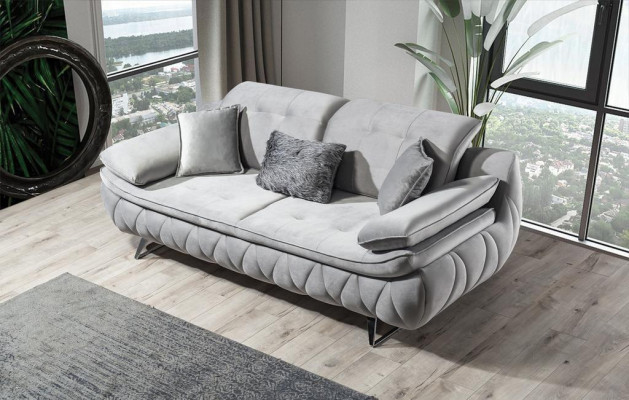 Wohnzimmer-Set 2tlg. 3-Sitzer Sofa mit Sessel Modern Design Stoffsofas
