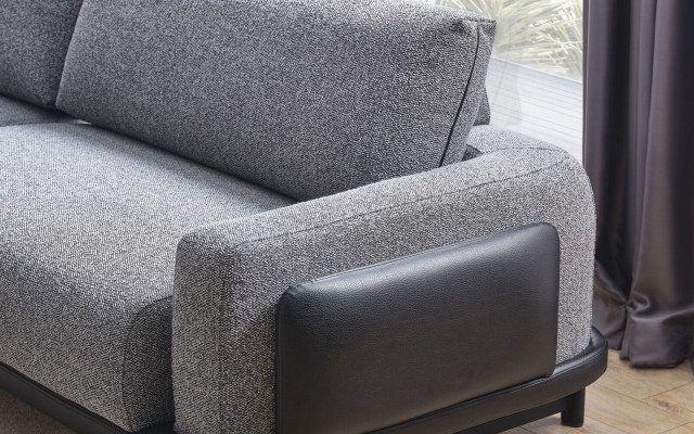 Designer Sofagarnitur Wohnzimmer Holz Möbel 3-Sitzer Sessel Couchtische