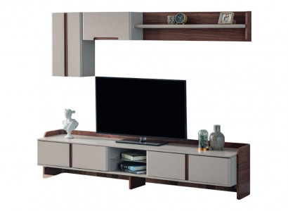 Weiße Wohnzimmer Wohnwand Luxuriöse Möbel RTV Lowboard Regale Sideboard