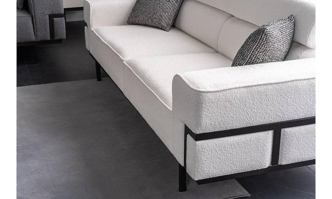 Modern Wohnzimmer Set Besteht aus 2x Sofas und Sessel Neuheit 3tlg.