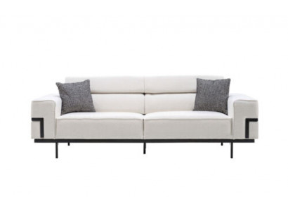 Wohnzimmer Weißes Textilsofa Exklusiver Dreisitzer Polster Couch Neu