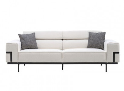Wohnzimmer Weißes Textilsofa Exklusiver Dreisitzer Polster Couch Neu