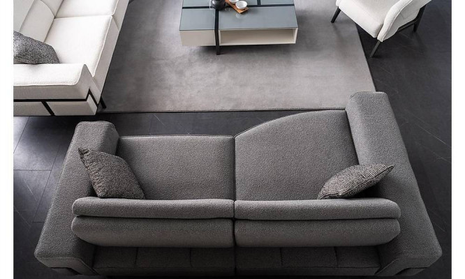 Moderner Grauer Polster Dreisitzer Komfortable Wohnzimmer Couch 3-Sitzer