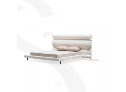 Luxuriöses Weißes Polsterbett Designer Doppelbett Bettrahmen Holzgestell