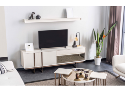 Stilvolle Wohnwand Designer TV-Lowboard Moderne Regale Robuste Möbel