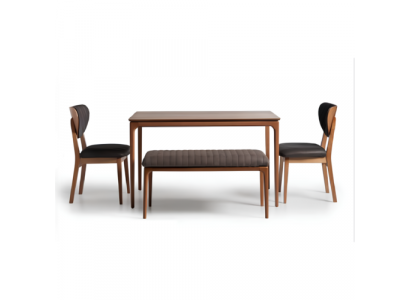 Essgruppe Essecke Garnitur Holz Esszimmer Esstisch Stühle 5tlg Braun