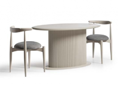 Esszimmer Essgruppe Komplette Esstisch Stühle 3tlg Beige Design Oval