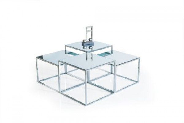 Silber Couchtisch Tisch Kaffeetisch Beistelltisch Sofatisch Wohnzimmer