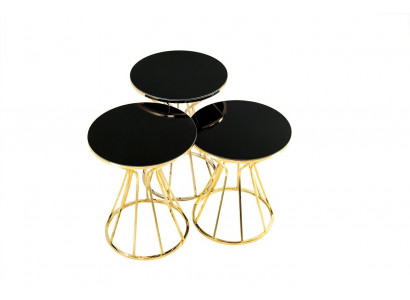 Gruppe Beistelltische Kaffeetische Sofatische 3tlg Couchtische Gold