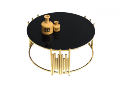 Wohnzimmer Couchtisch Tisch Kaffeetisch Beistelltisch Gold Sofatisch