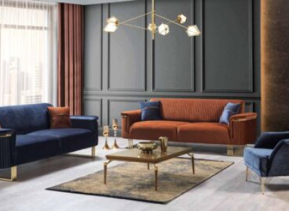 Modernes Wohnzimmer Sitzgarnitur Designer 3-Sitzer Sessel Sofagarnitur