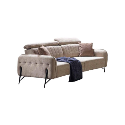 Beiges Wohnzimmer Dreisitzer Set Moderne Stoffsofas Luxuriöse Möbel