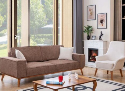 Wohnzimmer Beiger Dreisitzer Luxuriöser Weißer Einsitzer 2tlg Garnitur