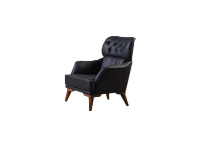 Schwarzer Chesterfield Sessel Designer Wohnzimmer 1-Sitzer Lehnsessel