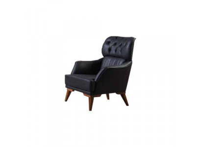 Schwarzer Chesterfield Sessel Luxuriöser Einsitzer Wohnzimmer 1-Sitzer