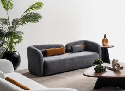 Wohnzimmer Sofa 3 Sitzer Designer Couch Polster Sofas Stoff Textil Neu