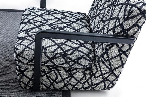 Schwarz-Grauer Wohnzimmer Sessel Designer 1-Sitzer Luxus Loungesessel