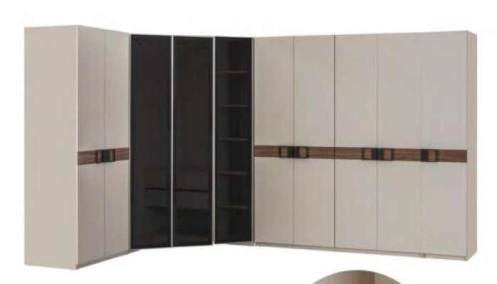 Moderner Weißer Eckschrank Designer Regalschrank Holzschrank Luxus Möbel
