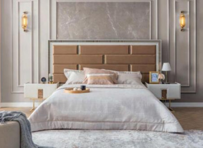 Stilvolle Schlafzimmer Möbel Edelstahl Bett Designer Holz Nachttische