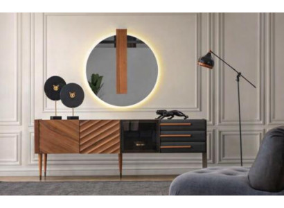Braun-Schwarze Luxus Anrichte Designer 3x Schubladen Kommode Holz Möbel