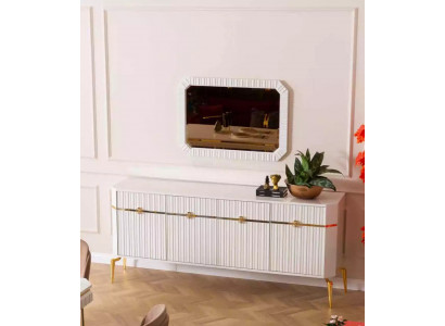 Sideboard Spiegel Design Möbel Konsole Holz Wohnzimmer Designer