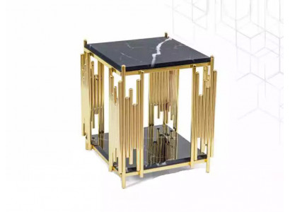 Beistelltisch Wohnzimmer Möbel Material schwarz Edelstahl Design