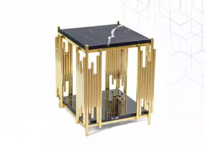 Beistelltisch Wohnzimmer Möbel Material schwarz Edelstahl Design