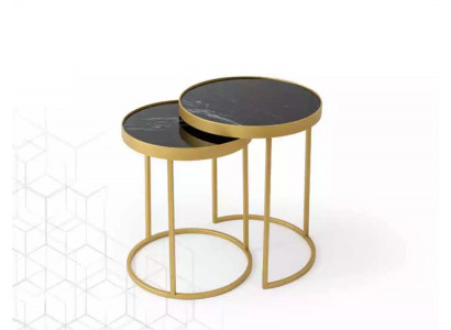 Beistelltisch gold Wohnzimmer Möbel Material Edelstahl Design neu