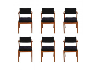 Luxus Esszimmer Stuhl Modern Holz Möbel 6x Stühle Schwarz Design Einrichtung