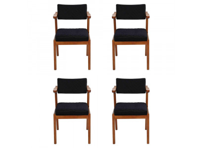 Esszimmer Stuhl Modern Holz Möbel 4x Stühle Schwarz Luxus Design Einrichtung