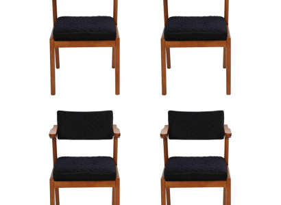 Esszimmer Stuhl Modern Holz Möbel 4x Stühle Schwarz Luxus Design Einrichtung