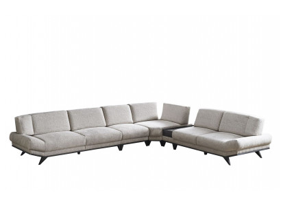 Graues Wohnnzimer Sofa L-Form Wohnlandschaft Ecksofa Polster Couch Neu