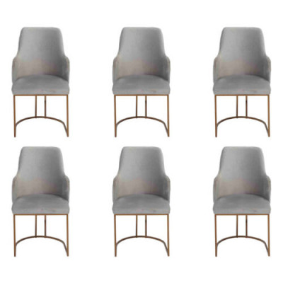 Luxus grau Esszimmerstühle stilvoll Küchenstühle Moderne Design 6x Stühle neu
