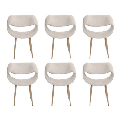 Luxus Stühle 6x gepolstert Moderne Weiß Stuhl Stuhl Esszimmer Wohnzimmer neu