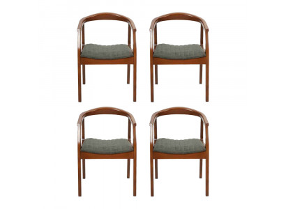 Modern Stuhl Braun Design Wohnzimmer Esszimmer Holz 4x Stühle Polster Neu