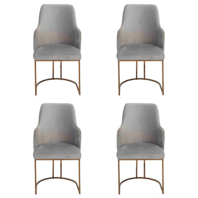 Moderne grau Esszimmerstühle stilvoll Küchenstühle Luxus Design 4x Stühle neu