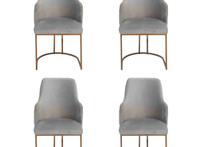 Moderne grau Esszimmerstühle stilvoll Küchenstühle Luxus Design 4x Stühle neu