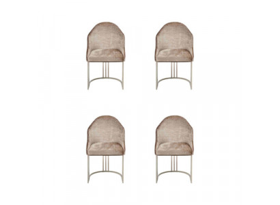 Esszimmerstuhl Luxus 4x Stühle Textil Design Metall Modern Stuhl Möbel
